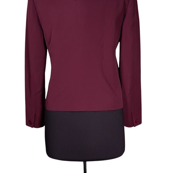 Talbots Women's Blazer Burgundy Red Wool Lined Work Career Office Suit Jacket 6P - Picture 8 of 9